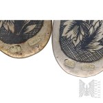 [ARGENT 0,875] Russie soviétique, XXe siècle, 1966 - Deux cuillères ornées d'un décor végétal réalisé selon la technique du niello. Art de la table, vie quotidienne, couverts.