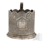 [0.875 SILVER] Tsarist Russia - Moscow 1879 - Glass Coaster/Protective Holder (Podstakannik, Подстаканник)