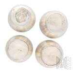 [ARGENT 0,875] Russie impériale, Moscou – XIXe siècle, 1908-1917 – Lot de 4 verres, Vie mondaine
