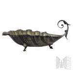 [SREBRO] Carska Rosja XIX WIek - Taca w Neorokokowym Stylu w Formie Muszli (Zastawa Stołowa, Srebra Stołowe, Mieszczaństwo)