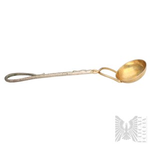 [SILVER 0.800] Silver Spoon with a Snake-Shaped Handle, Władysław Z. Rogalski, Kraków, Poland, Second Polish Republic, Tableware, Everyday Life, Cutlery