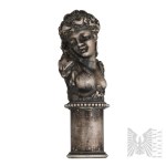[SILVER 0.875] - Tsarist Russia/Warsaw - Cane handle in the form of a bust of a lady in the classical style (Omphale?)