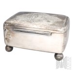 [0.875 SILVER] - Jan Pogorzelski - 19th century, 1872 - Warsaw - Box-shaped Sugar Bowl with Floral Ornament; Tableware, Table Arts, Vessels, Varsaviana, Tsarist Russia