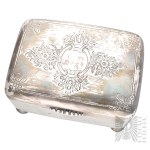 [0.875 SILVER] - Jan Pogorzelski - 19th century, 1872 - Warsaw - Box-shaped Sugar Bowl with Floral Ornament; Tableware, Table Arts, Vessels, Varsaviana, Tsarist Russia