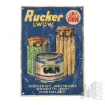 Second Polish Republic – Lviv – 20th century, after 1935 – Pre-war Advertisement/Sign for Zygmunt Rucker’s Factory (Second Polish Republic, Interwar Period, the Twentieth Year)