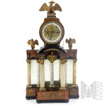 Austria/Germany, early 19th century — Empire/Biedermeier-style Portico Clock with a Figurative Automaton — Moving Figures on the Dial