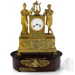 Western Europe/France - 19th century - Neoclassical Gilded Empire-Style Mantel Clock with Music Box