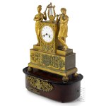 Western Europe/France - 19th century - Neoclassical Gilded Empire-Style Mantel Clock with Music Box