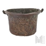 Poland/Neaopol(?) - 19th century - Copper Cauldron with Neo-Mannerist Decoration - Eagle, Coat of Arms