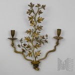 18th Century - Rococo - Gilded Two-Candle Wall Sconce in the Shape of an Oak Branch