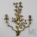 18th Century - Rococo - Gilded Two-Candle Wall Sconce in the Shape of an Oak Branch