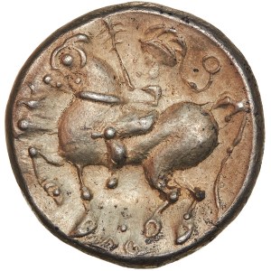 CELTIC - Carpathian region. 'Baumreiter' subtype. Circa 3rd Century BC. Tetradrachm