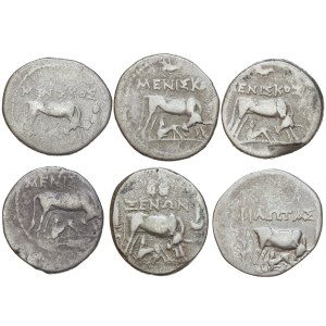 Greece - Illyria, Apollonia, Drachm ca. 229 BC - LOT - 6 pcs