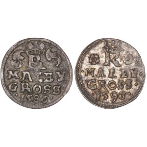 Rudolf II. (1576–1612) Maley Groschen 1593, 1596 Praha LOT