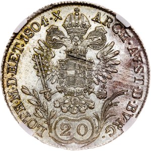 Franciszek I (1792–1835) 20 kreuzerów, 1804 r., seria B