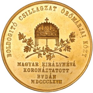 Franz Joseph I. (1848–1916) Krönungs-Goldmedaille 1867 A