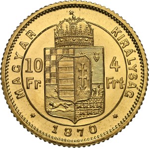 Franz Joseph I. (1848-1916) 4 Forint 1870 KB U.P