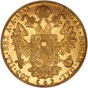 Franz Joseph I. (1848-1916) 4 Ducats 1915 Vienna