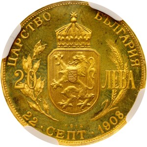 Bulgaria - Ferdinand I. 20 Leva Restrike, 1912 (1967-68). Sofia Mint.