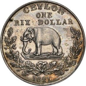 SRI LANKA (CEYLAN), Époque coloniale - George IV, (1820-1830) Rixdollar 1821