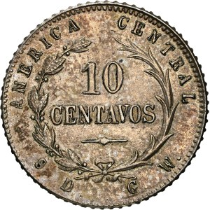 Costa Rica - 10 Centavos, 1886-GW