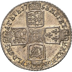 Great Britain - George II (1727-60) Silver Shilling 1758 Tower