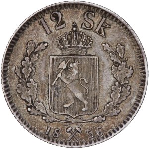 Norwegen – Oscar I., 12 Skilling, 1856
