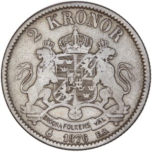 Norway - Oscar II, 2 Kronor, 1876