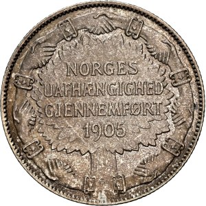 Norway - 2 Kroner, 1907. Kongsberg Mint.