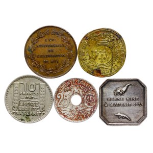 France, Belgique - Lot de pièces et médailles
