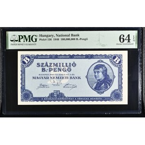 HUNGARY 100 MILLION Szazmillio B-PENGO (100 Quintillion) 1946