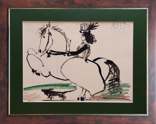 Pablo Picasso (1881 - 1973), Jacqueline on horseback XI, z cyklu 