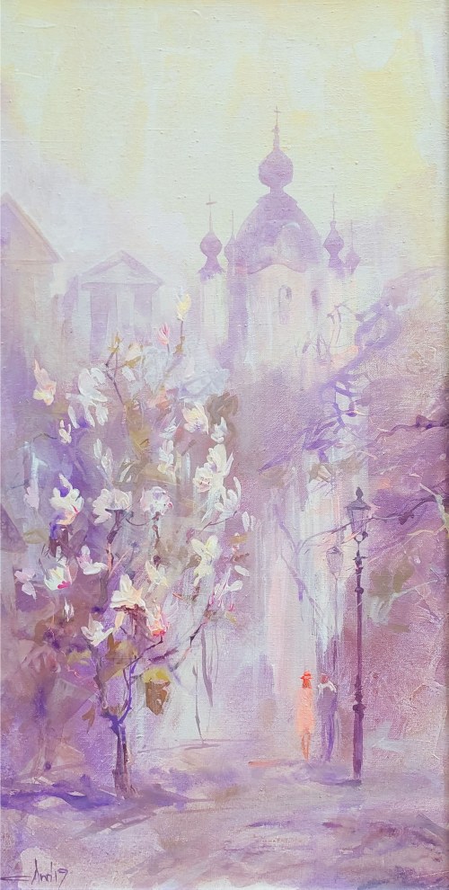 Siergiey Lipavskiy, Kwitnąca magnolia w Kijowie, 2019