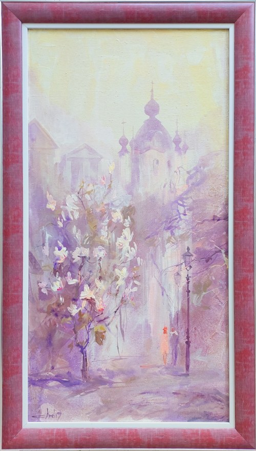 Siergiey Lipavskiy, Kwitnąca magnolia w Kijowie, 2019