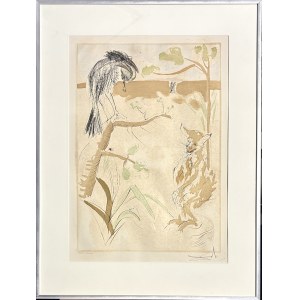 Salvador DALI (1904-1989), Lis i Kruk, z cyklu Bajki La Fontaine’a 1974