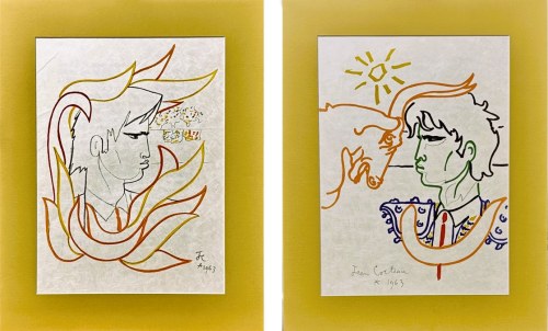 Jean COCTEAU (1889-1963), 1.Le Buisson ardent ( Gorejący krzew) z cyklu « Taureaux. Lithographies de Jean Cocteau” 1965 2. Têt-à-Têt au soleil z cyklu « Taureaux. Lithographies de Jean Cocteau” 1965