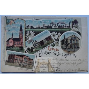 Zabrze, Biskupice, Borsigwerk, lithograph, 5 views, 1898