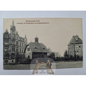 Siemianowice, Siemianowitz, town square, miners' infirmary, ca. 1920