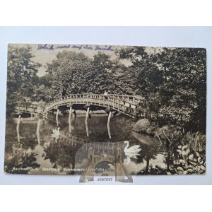 Bytom, Beuthen, a bridge in the park, 1928