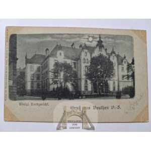Bytom, Beuthen, courthouse, moonlight, ca. 1900