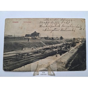 Krapkowice, Krappitz, lock, barges, 1915