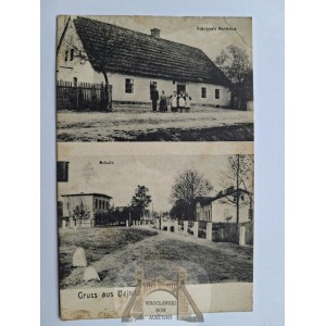 Bzinica Stara near Olesno, Dobrodzień, street, inn, 1912