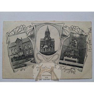 Wałbrzych, Waldenburg, Biały Kamień, kostol, secesia, 1917