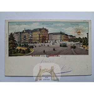 Legnica, Liegnitz, Wrocław Square, sparkling windows, 1901