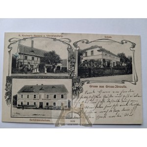 Janowice Duże near Legnica, Krotoszyce, school, court inn, bakery, 1912