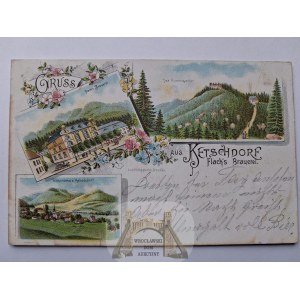 Kaczorów, Ketschdorf, brewery, lithograph, ca. 1900