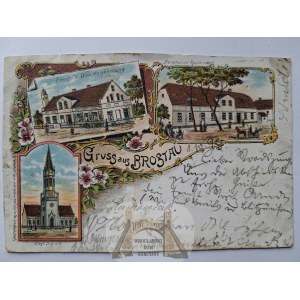 Głogów, Glogau, Brzostów, lithograph, 1899