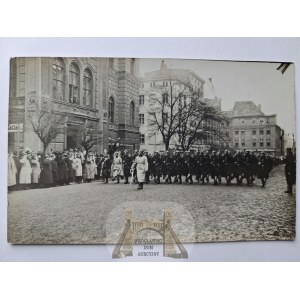 Głogów, Glogau, Soldiers in the Market Square, 1914