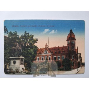 Głogów, Glogau, the post office and the monument, 1920