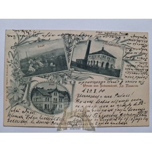 Bożków, près de Nowa Ruda, mine, bureau de poste, Art nouveau, 1900